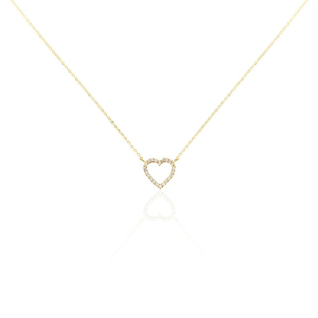 Collier Or Jaune Ansel Oxyde De Zirconium - Colliers Femme | Histoire d’Or