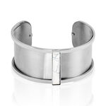 Bracelet Jonc Melvyna Acier Blanc Pierre De Synthese - Bracelets joncs Femme | Histoire d&rsquo;Or