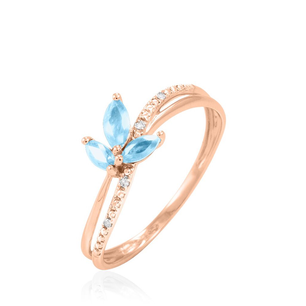 Bague Angie Or Rose Topaze Et Diamant - Bagues avec pierre Femme | Histoire d’Or