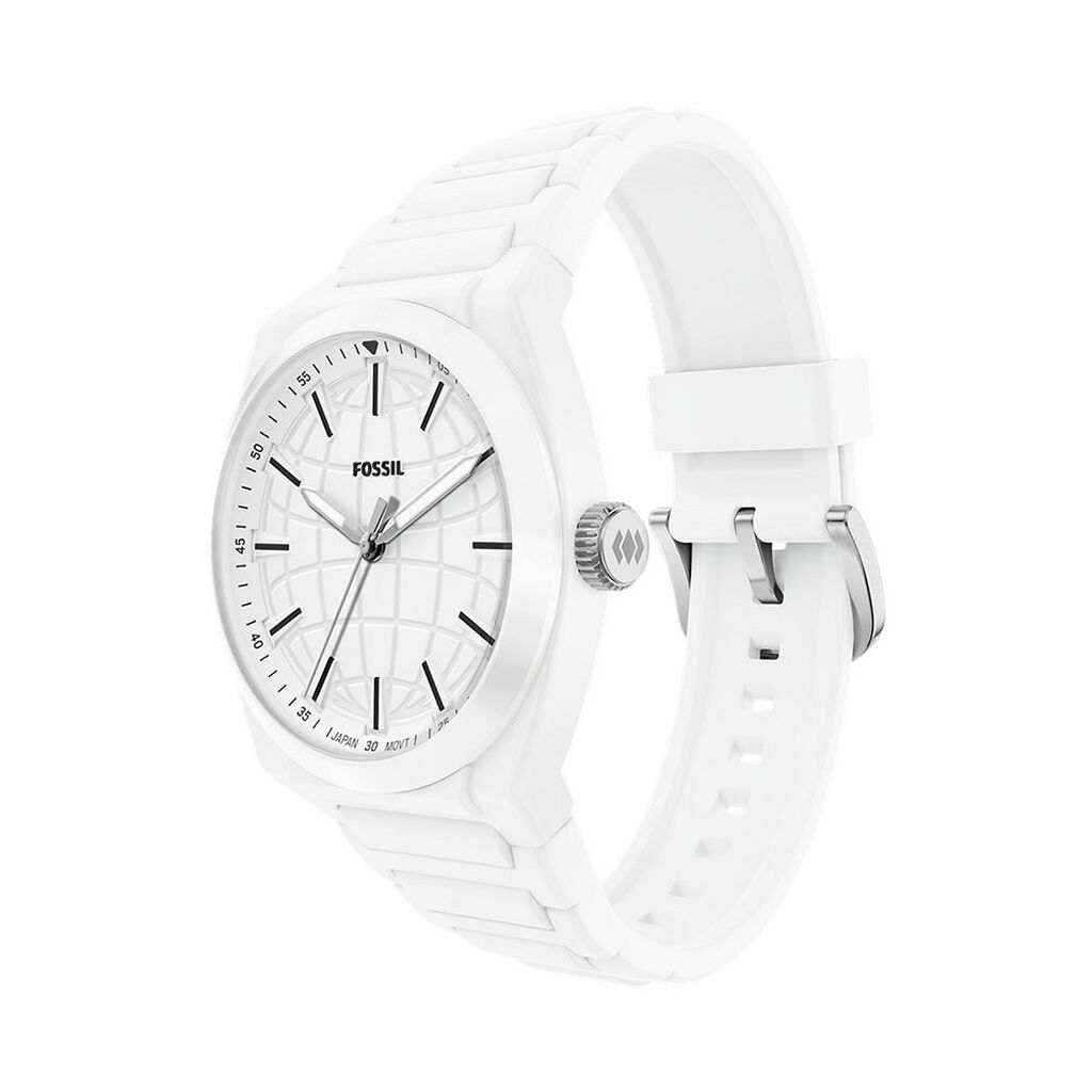 Montre Fossil Everett 3 Hand Blanc - F&ecirc;te des p&egrave;res Homme | Histoire d&rsquo;Or