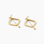 Cr&eacute;oles Elyette Carre Ajoure Or Jaune - Boucles d'oreilles cr&eacute;oles Femme | Histoire d&rsquo;Or