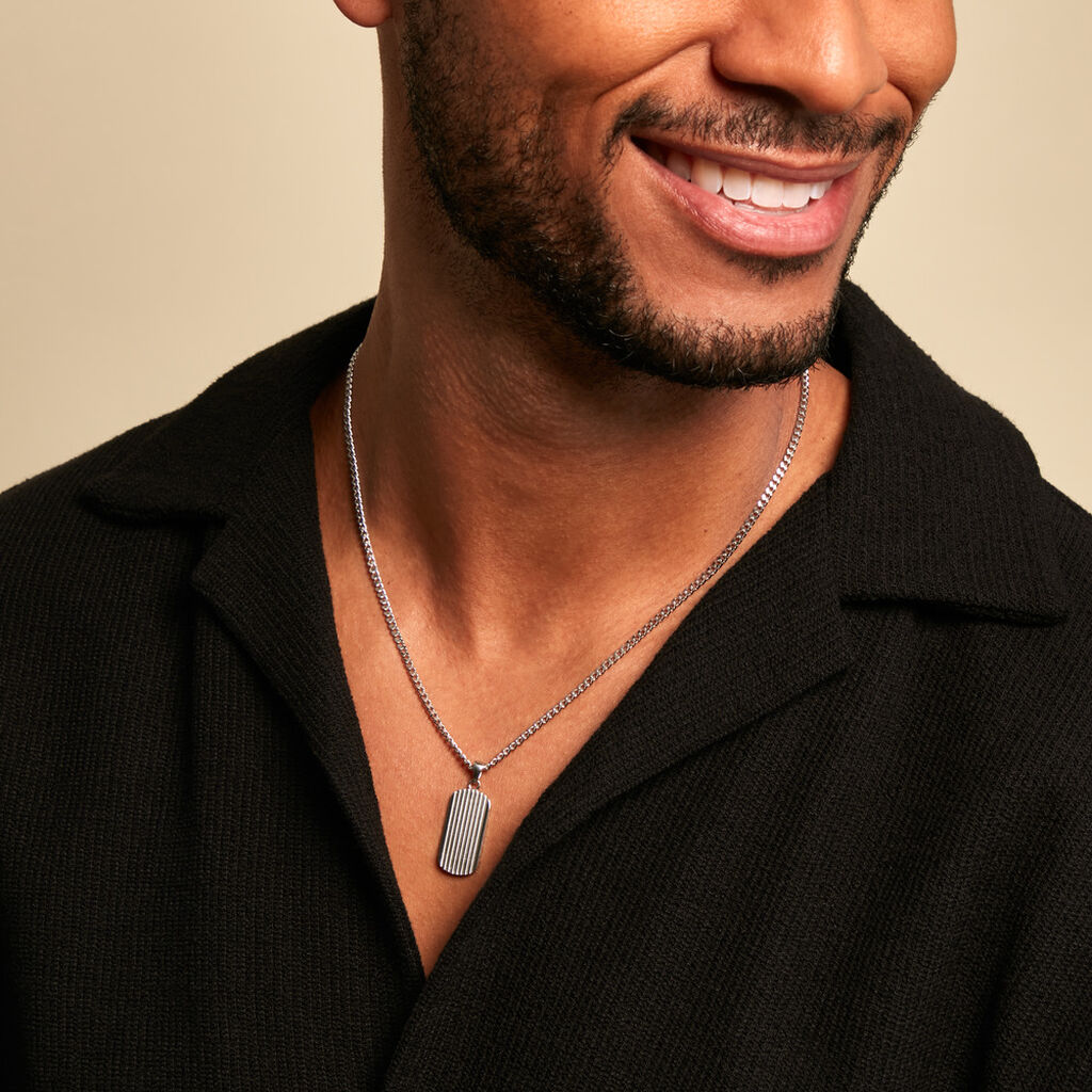 Collier Pulse Argent Blanc - Colliers Homme | Histoire d&rsquo;Or