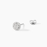 Boucles D'oreilles Puces Soleil D'hiver Or Blanc Diamant - Boucles d'oreilles pierres pr&eacute;cieuses Femme | Histoire d&rsquo;Or
