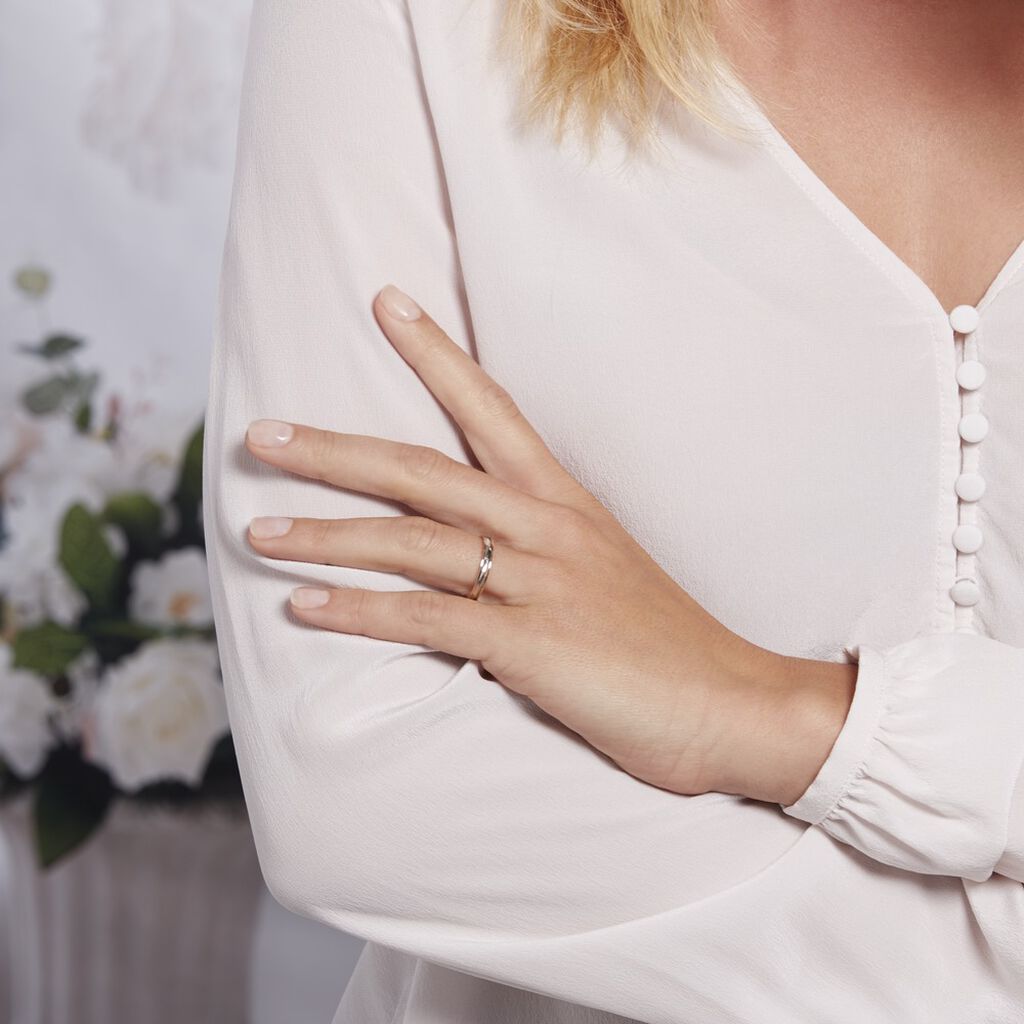 Alliance Daphna Ruban Plat Or Bicolore - Alliances Famille | Histoire d&rsquo;Or