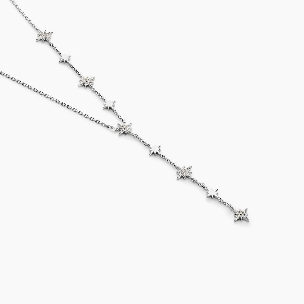Collier Astre Precieux Argent Blanc Oxydes De Zirconium - Colliers Femme | Histoire d’Or
