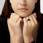 Chevali&egrave;re Renelia Argent Blanc Blanc Onyx - Bagues solitaires Femme | Histoire d&rsquo;Or