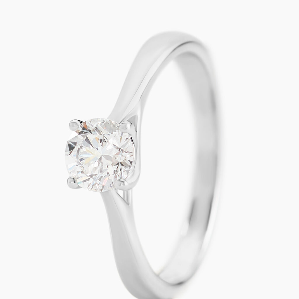 Bague Solitaire Fiona Or Blanc Diamant Synthetique - Bagues solitaires Femme | Histoire d&rsquo;Or