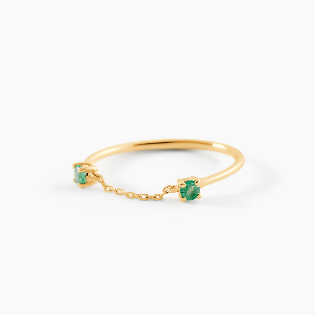 Bague Esmerald Rendez-vous Or Jaune Emeraude - Bagues avec pierre Femme | Histoire d&rsquo;Or