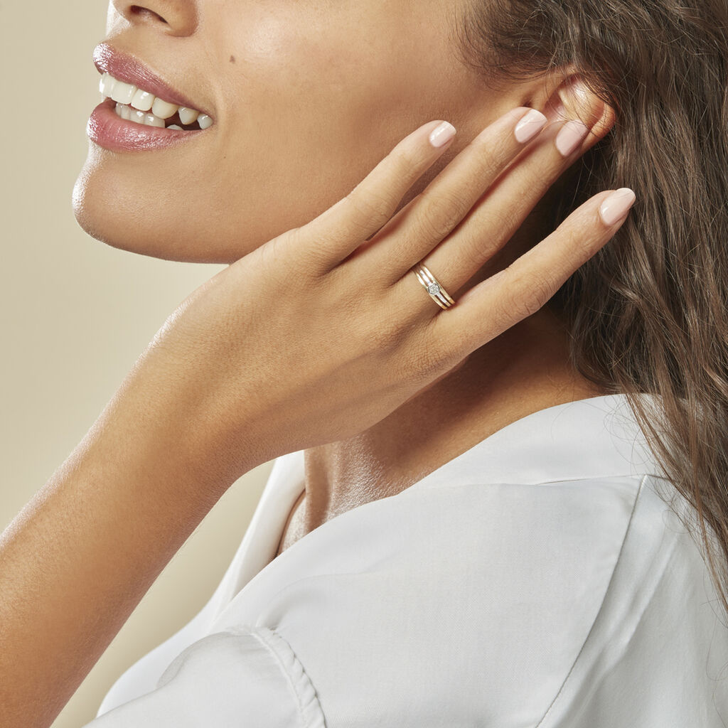 Bague Elsa Or Bicolore Diamant - Bagues avec pierre Femme | Histoire d’Or