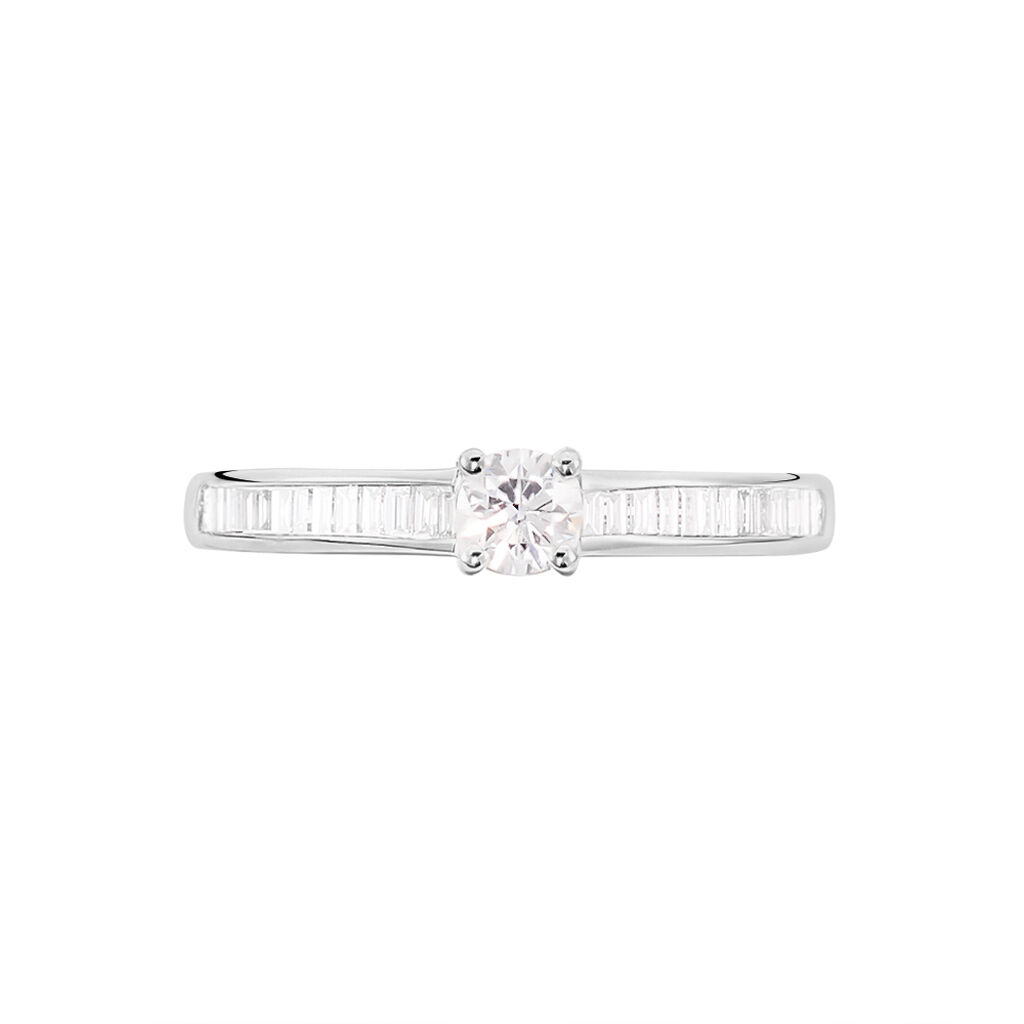 Bague Solitaire Anastasiane Or Blanc Diamant - Bagues solitaires Femme | Histoire d&rsquo;Or