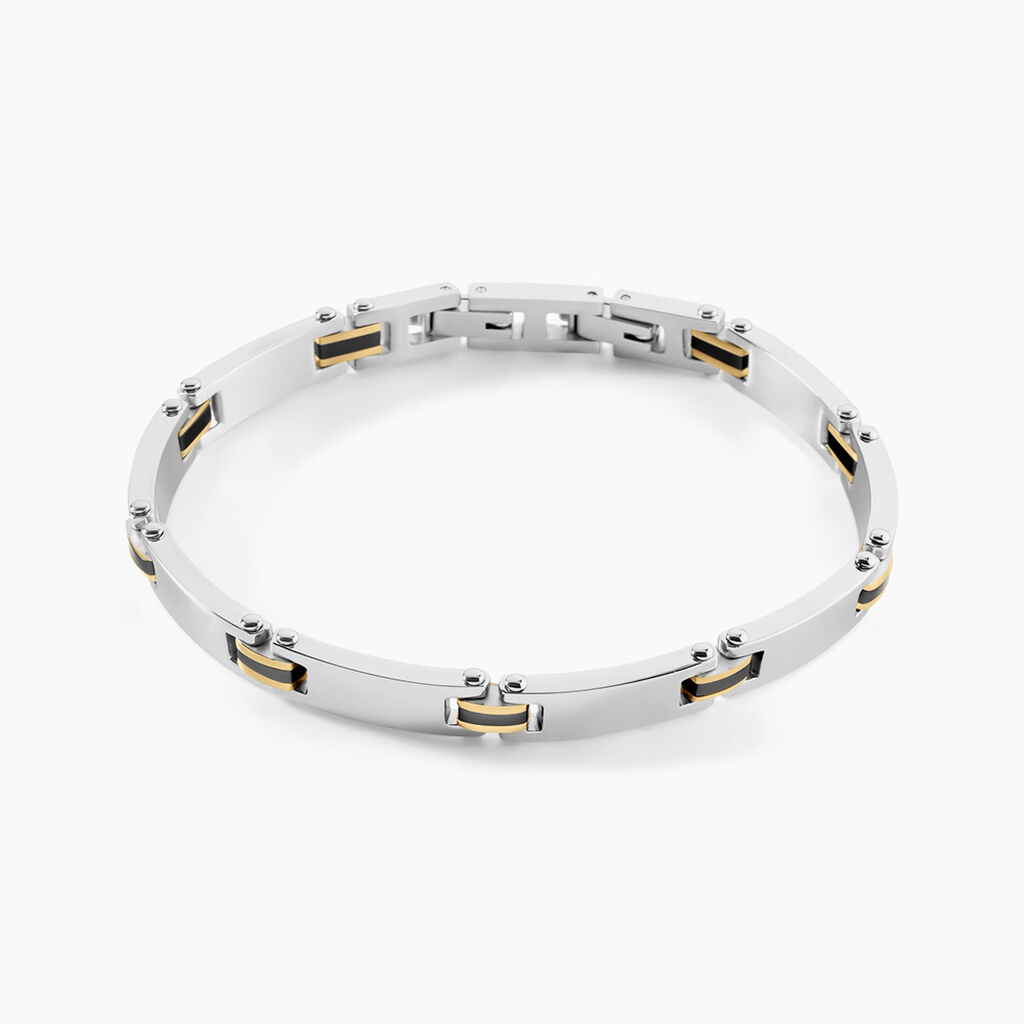 Bracelet M&eacute;tal Acier Tricolore - F&ecirc;te des p&egrave;res Homme | Histoire d&rsquo;Or