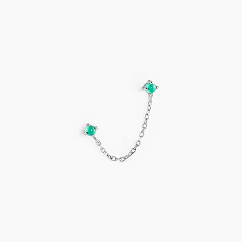 Bijou D'oreille Unitaire Goddess Argent Blanc Turquoise - Boucles d'oreilles fantaisie Femme | Histoire d’Or