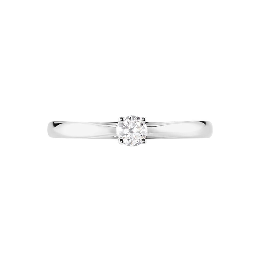 Bague Solitaire Iris Or Blanc Diamant - Bagues solitaires Femme | Histoire d’Or