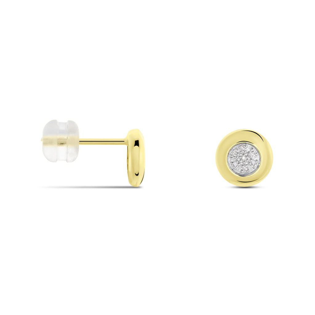 Boucles D'oreilles Puces Or Jaune Laurissa Diamants - Clous d'oreilles Femme | Histoire d’Or