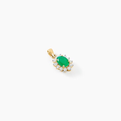 Pendentif Or Jaune Emeraude Diamants - Pendentifs Femme | Histoire d’Or