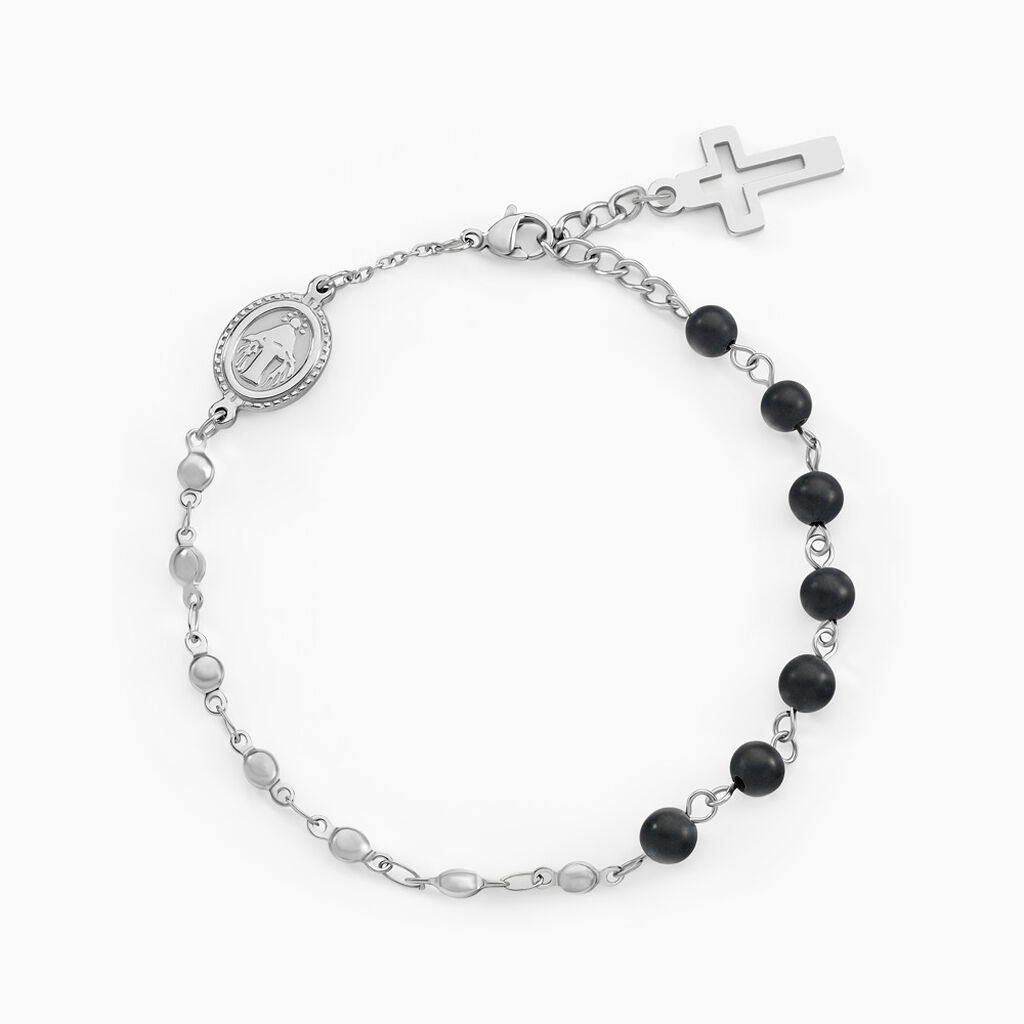 Bracelet Maximus Acier Blanc Onyx