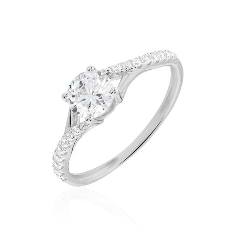 Bague Evita Or Blanc Oxyde De Zirconium - Bagues solitaires Femme | Histoire d’Or