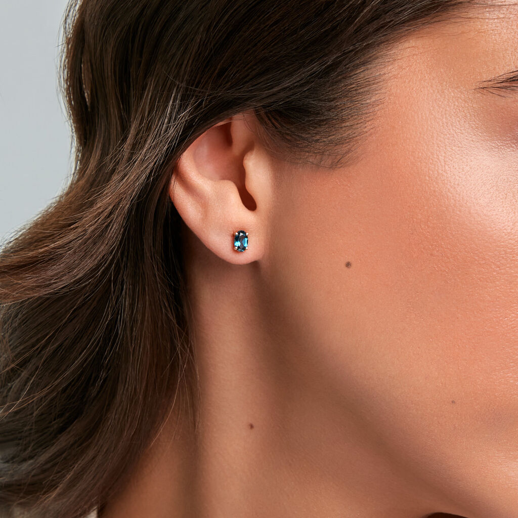 Boucles D'Oreilles Puces Elea Or Jaune Topaze - Clous d'oreilles Femme | Histoire d&rsquo;Or