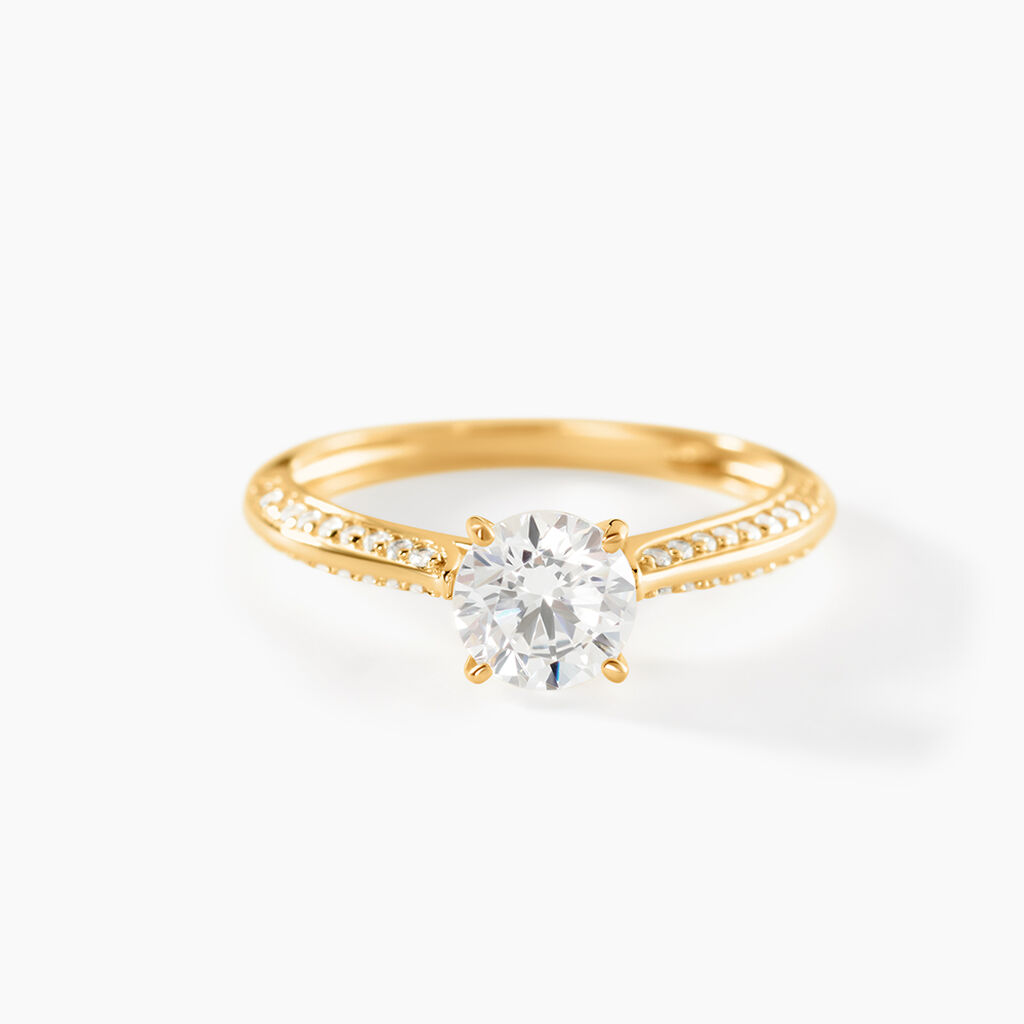 Bague Solitaire Veronique-marie Or Jaune Oxyde De Zirconium - Bagues solitaires Femme | Histoire d&rsquo;Or