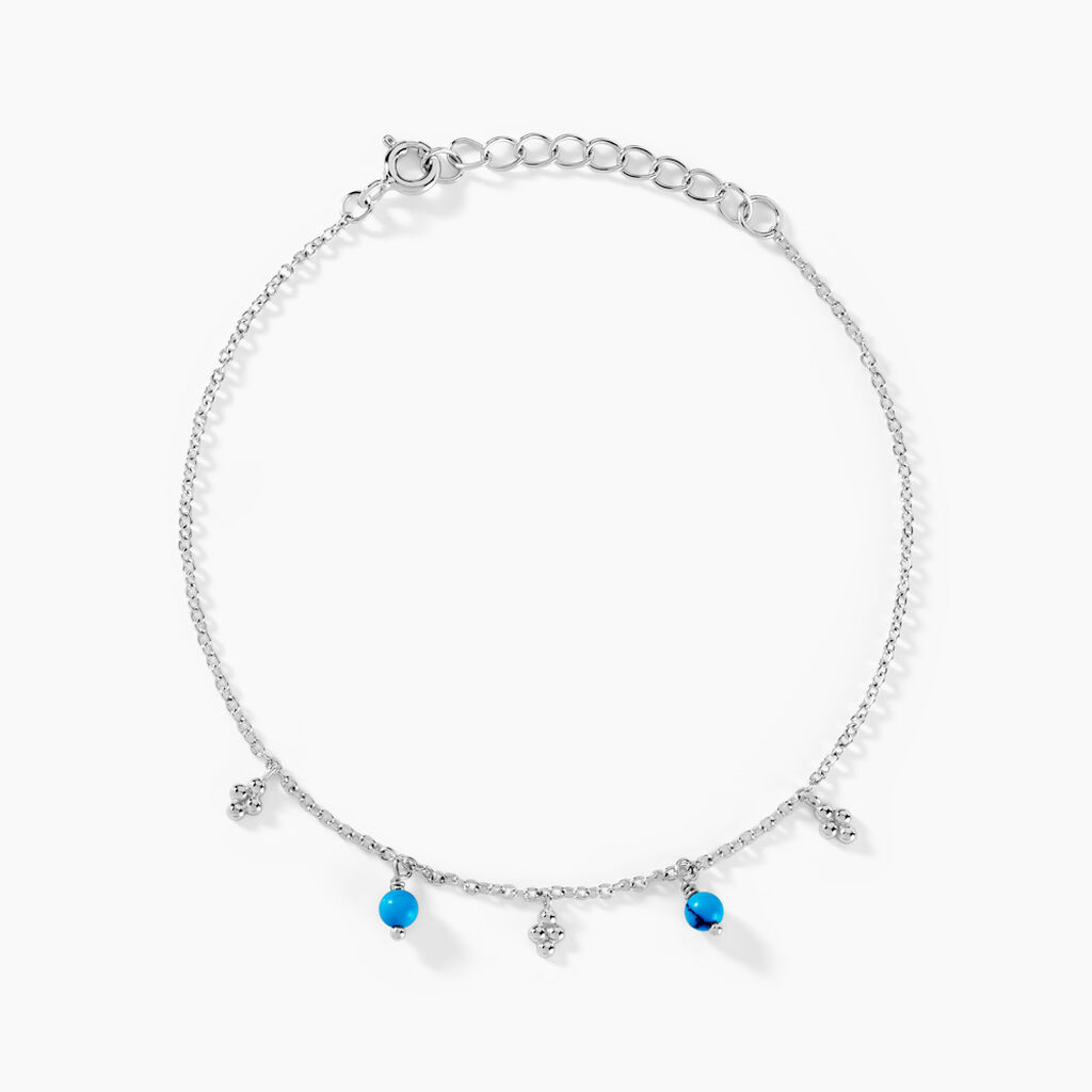 Bracelet Adiva Argent Blanc Turquoise - Bracelets Femme | Histoire d&rsquo;Or