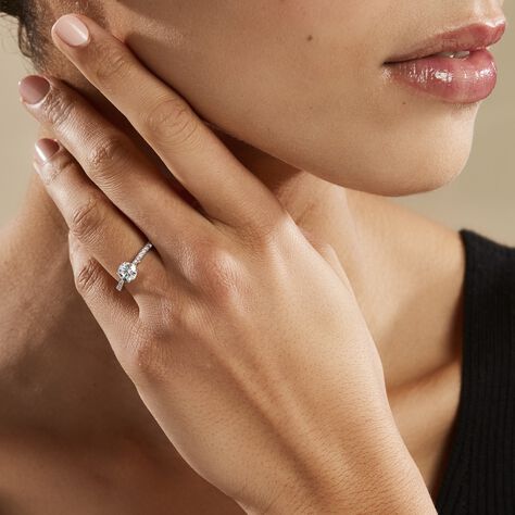 Bague Solitaire Hemera Or Blanc Diamant Synthetique - Bagues solitaires Femme | Histoire d’Or