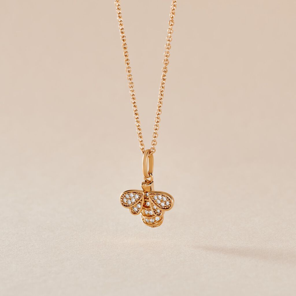 Collier Abelha Plaqué Or Jaune Oxyde De Zirconium - Colliers Femme | Histoire d’Or