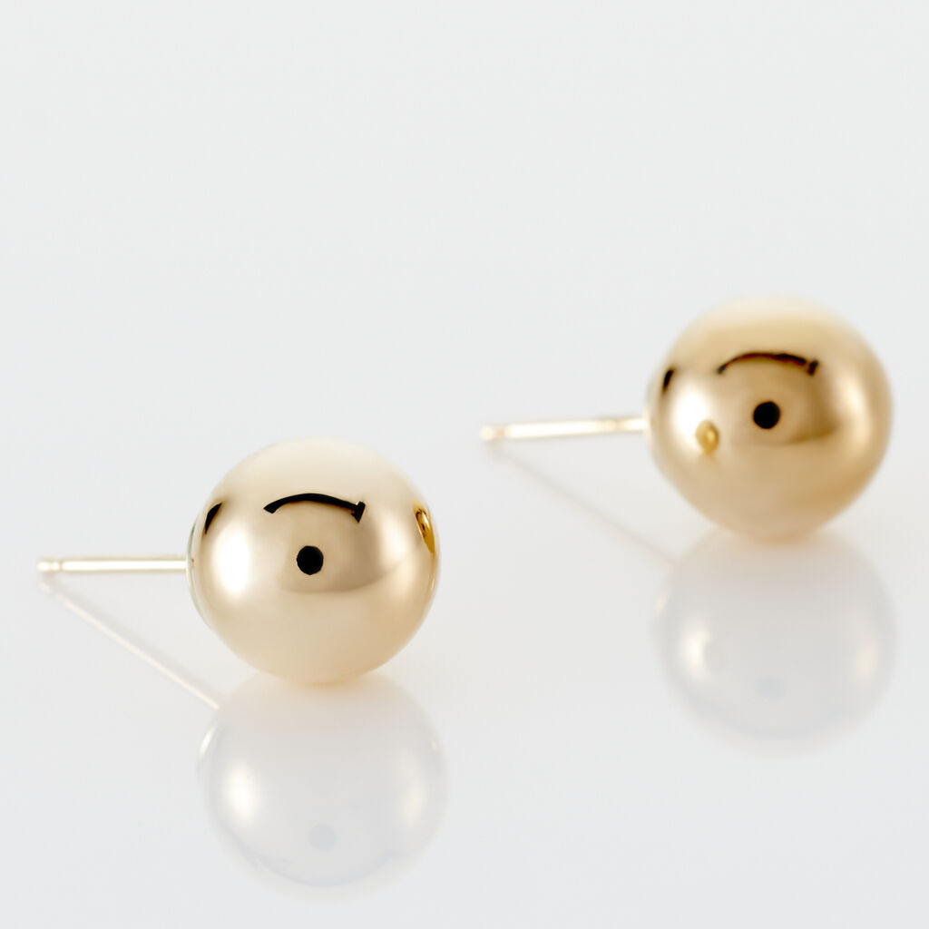 Boucles D'oreilles Puces Fidelia Boule Or Jaune - Clous d'oreilles Femme | Histoire d’Or