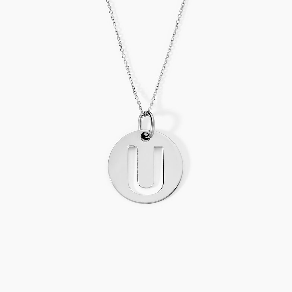 Pendentif Elio U Argent Blanc - Pendentifs Famille | Histoire d&rsquo;Or