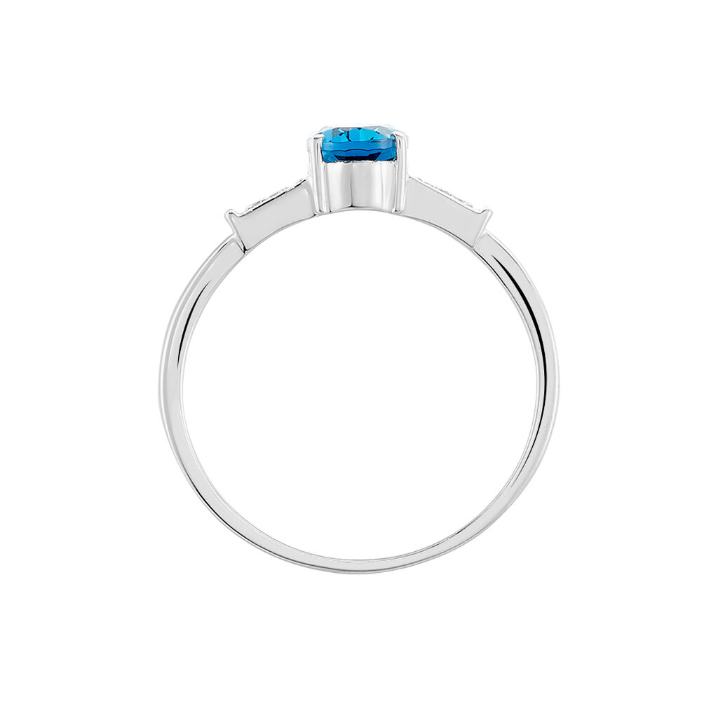 Bague Royanne Or Blanc Topaze Et Oxyde De Zirconium - Bagues solitaires Femme | Histoire d&rsquo;Or