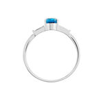 Bague Royanne Or Blanc Topaze Et Oxyde De Zirconium - Bagues solitaires Femme | Histoire d&rsquo;Or