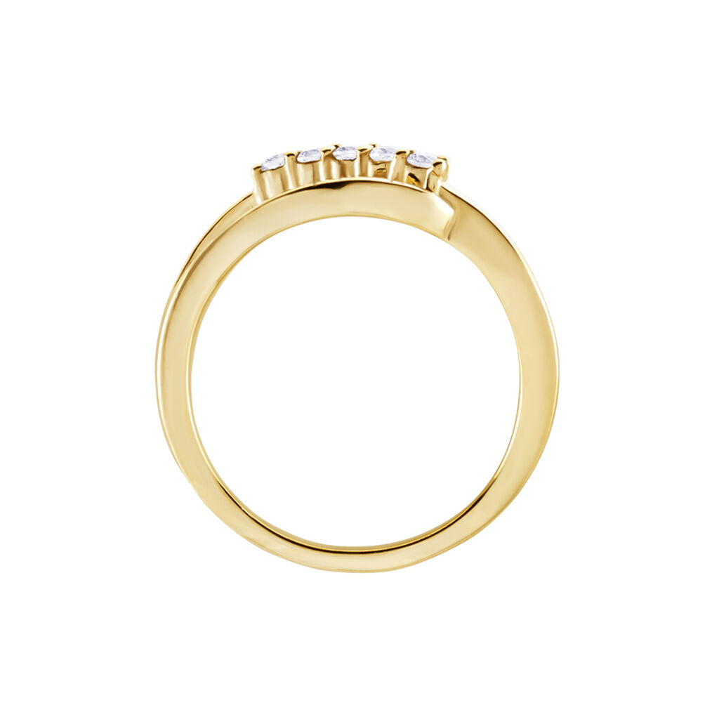 Bague Plaqu&eacute; Or Jaune Ciera Oxydes De Zirconium - Bagues avec pierre Femme | Histoire d&rsquo;Or
