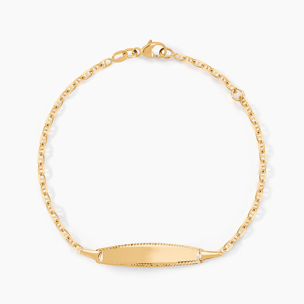 Bracelet Identit&eacute; Fanelia Maille Marine Or Jaune - Bracelets Communion Enfant | Histoire d&rsquo;Or