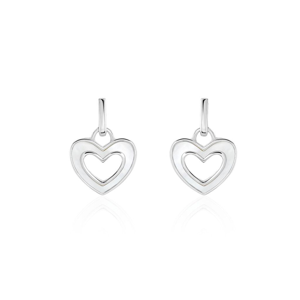 Boucles D'oreilles Pendantes Clarity Argent Blanc Nacre - Boucles d'oreilles fantaisie Femme | Histoire d’Or