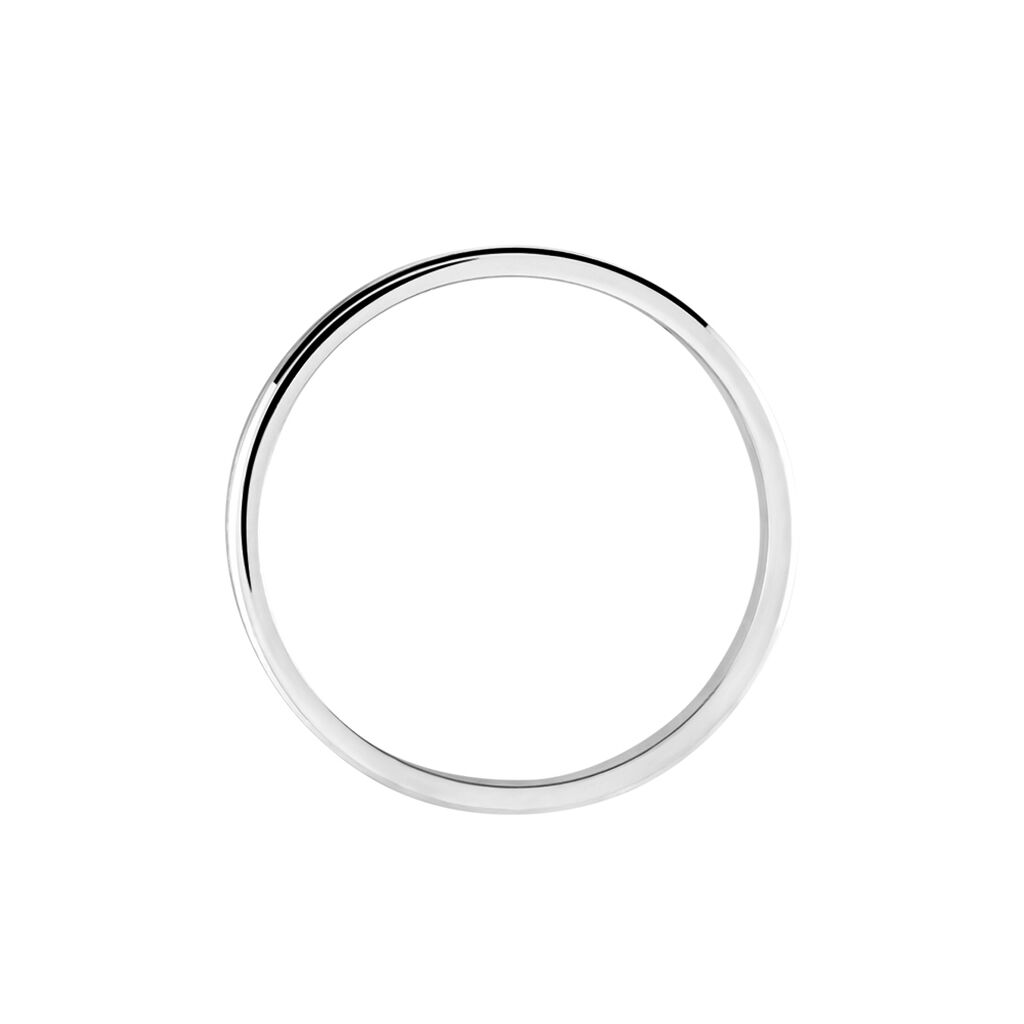 Alliance Abygail Ruban Plat Argent Blanc - Alliances Famille | Histoire d’Or