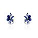 Boucles D'oreilles Puces Bouquet Or Blanc Saphir Et Diamant - Clous d'oreilles Femme | Histoire d’Or