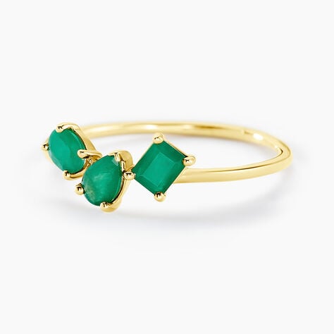 Bague Quincey Or Jaune Emeraude - Bagues solitaires Femme | Histoire d&rsquo;Or