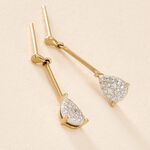 Boucles D'oreilles Pendantes Pear C Or Jaune Diamant - Boucles d'oreilles pendantes Femme | Histoire d&rsquo;Or