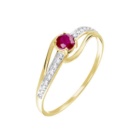 Bague Tanissia Or Jaune Rubis - Bagues solitaires Femme | Histoire d’Or