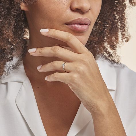 Bague Solitaire Natalia Or Blanc Diamant - Bagues solitaires Femme | Histoire d’Or