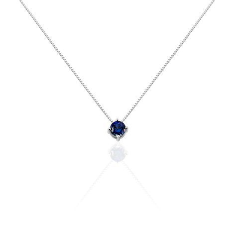 Collier Dwight Argent Blanc Oxyde De Zirconium Bleu - Colliers fantaisie Femme | Histoire d&rsquo;Or