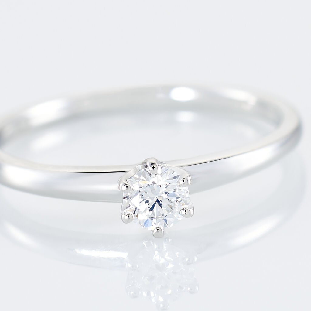 Bague Solitaire Natalia Or Blanc Diamant - Bagues solitaires Femme | Histoire d&rsquo;Or