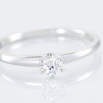 Bague Solitaire Natalia Or Blanc Diamant - Bagues solitaires Femme | Histoire d&rsquo;Or