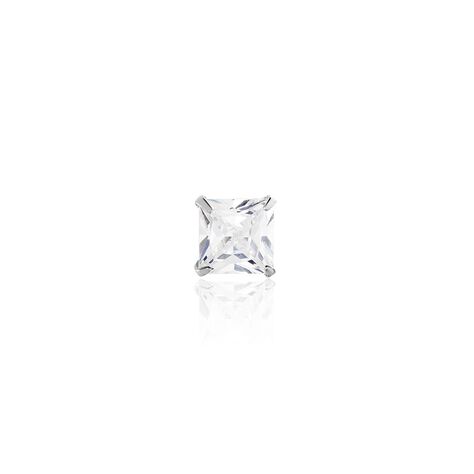 Boucle D'oreille Puce Unitaire Paco Argent Blanc Oxyde De Zirconium - Boucles d'oreilles fantaisie Homme | Histoire d’Or