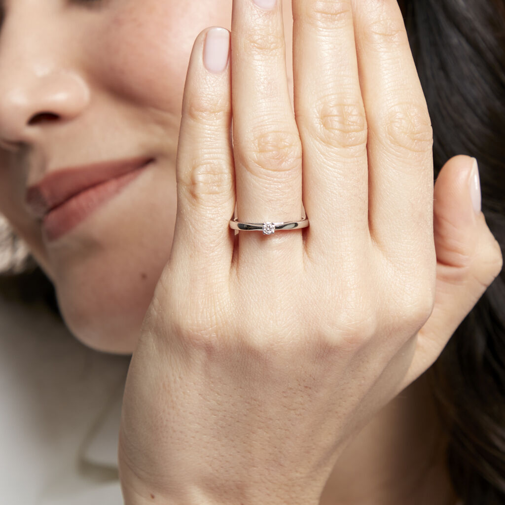 Bague Solitaire Iris Or Blanc Diamant - Bagues solitaires Femme | Histoire d’Or