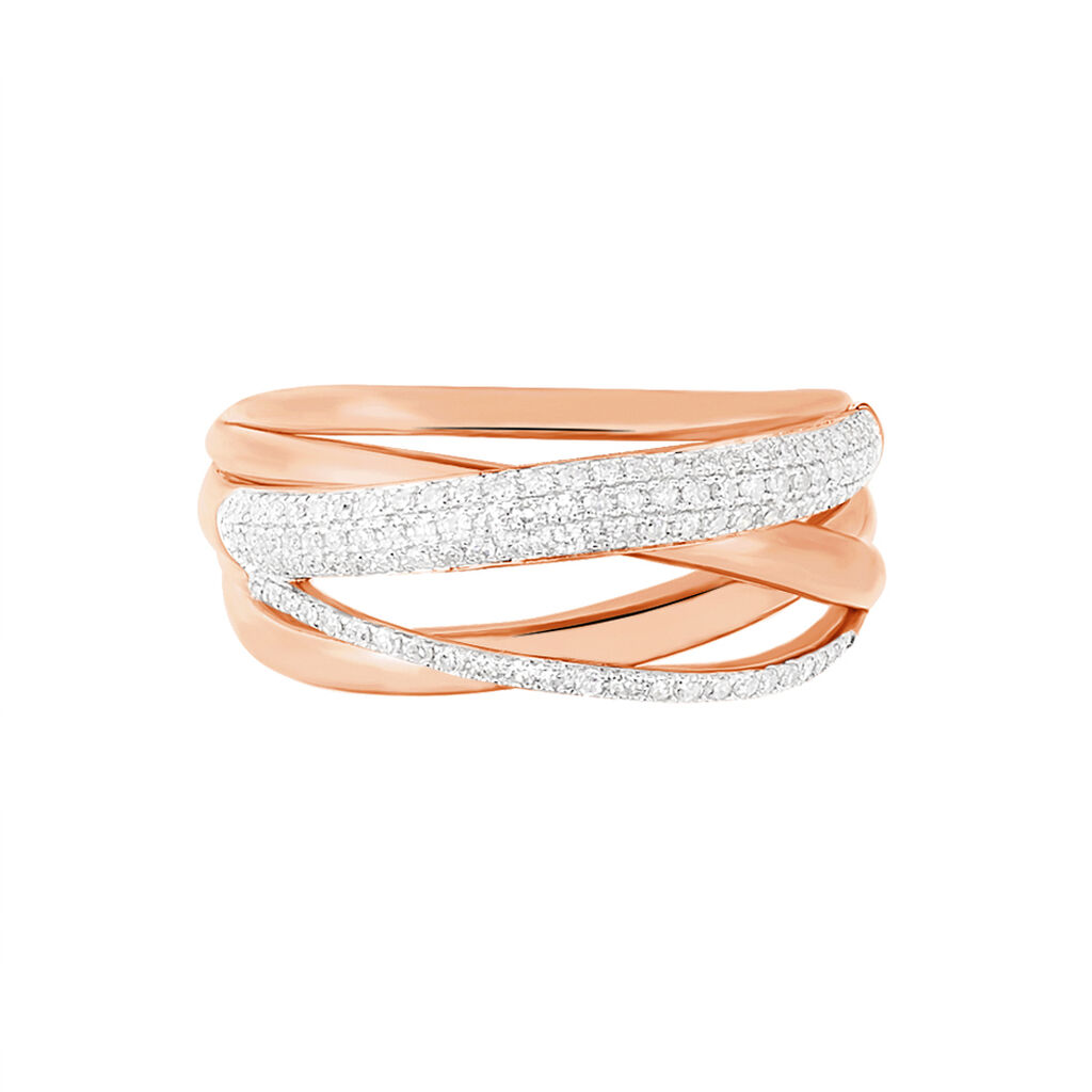 Bague Elodea Or Rose Diamant - Bagues avec pierre Femme | Histoire d&rsquo;Or
