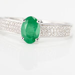 Bague Crista Or Blanc Emeraude Et Diamant - Bagues solitaires Femme | Histoire d&rsquo;Or