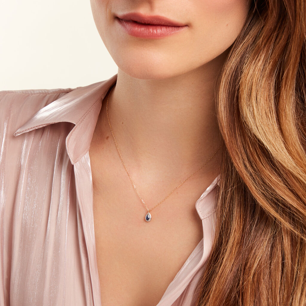 Collier Juliettina Or Jaune Saphir Diamant - Colliers Femme | Histoire d’Or