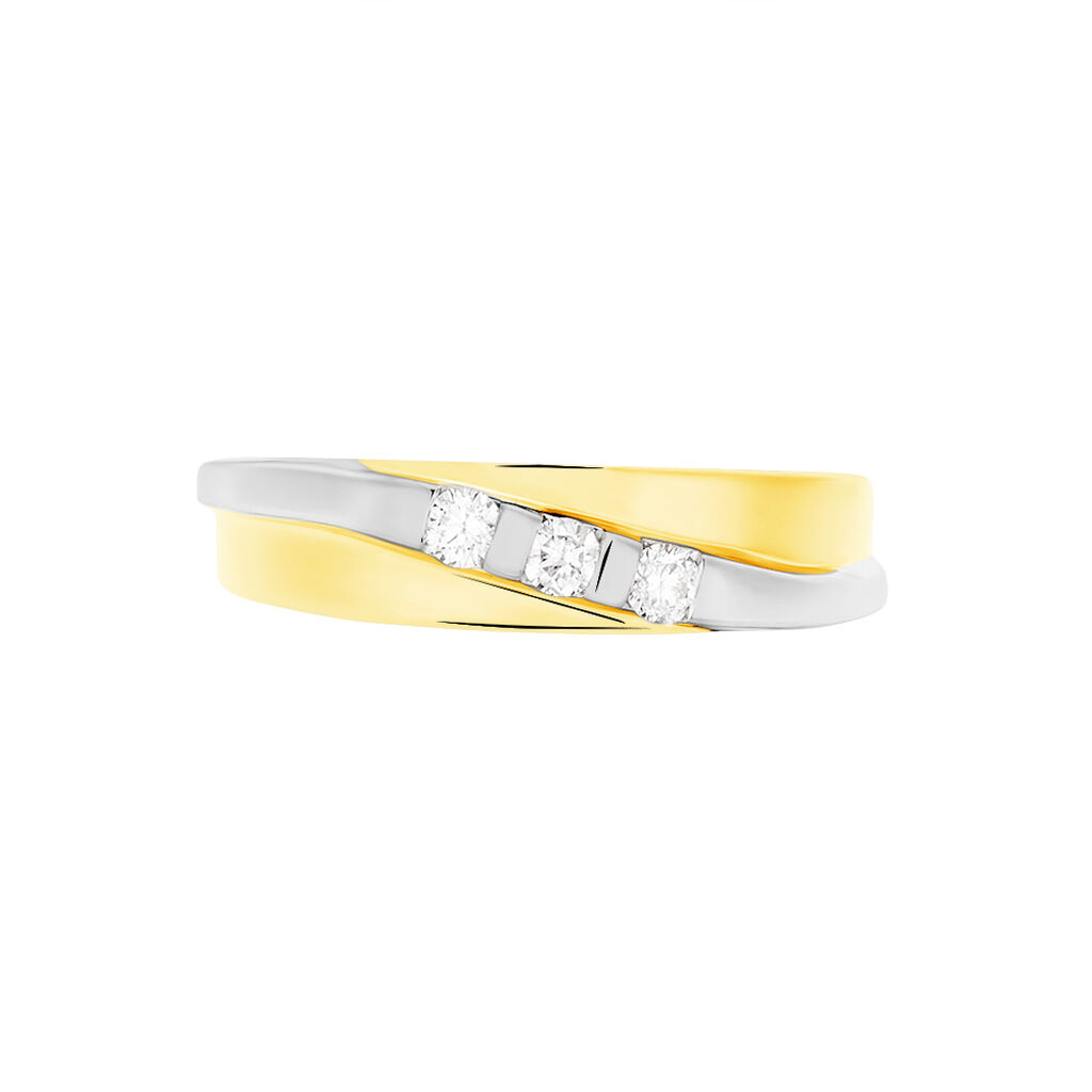 Bague Bryanna Or Bicolore Diamant - Bagues avec pierre Femme | Histoire d’Or