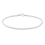 Bracelet Capucin Or Blanc Maille Marine Plate - Bracelets cha&icirc;ne Femme | Histoire d&rsquo;Or