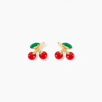 Boucles D'oreilles Puces Cherry Cerise Or Jaune - Clous d'oreilles Enfant | Histoire d&rsquo;Or